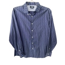 Original Penguin Heritage Slim Fit Blue Mens 17 34/35 Long Sleeve Button Shirt