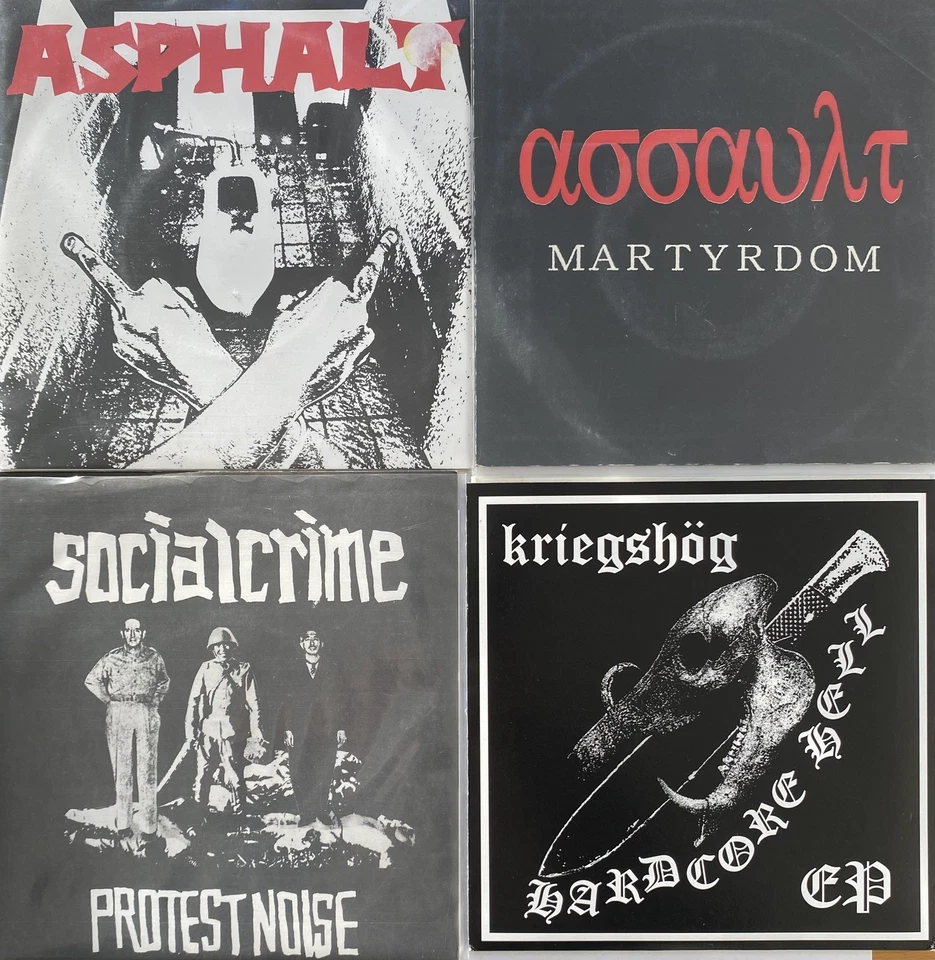 4 x 7” VINYL JAPANESE HARDCORE PUNK EP’S ASSAULT KRIEGSHOG SOCIAL CRIME ASPHALT - Image 2 of 2