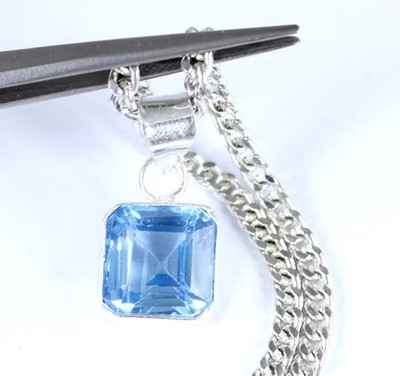Natural 9.20 Carat Octagon Aquamarine Gemstone Certified Pendant New Year Gift