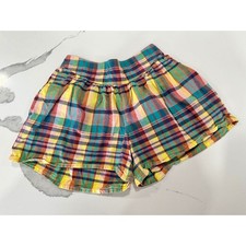 Tea Collection Plaid Shorts Kids Size 5 Elastic Waist Cotton Blend