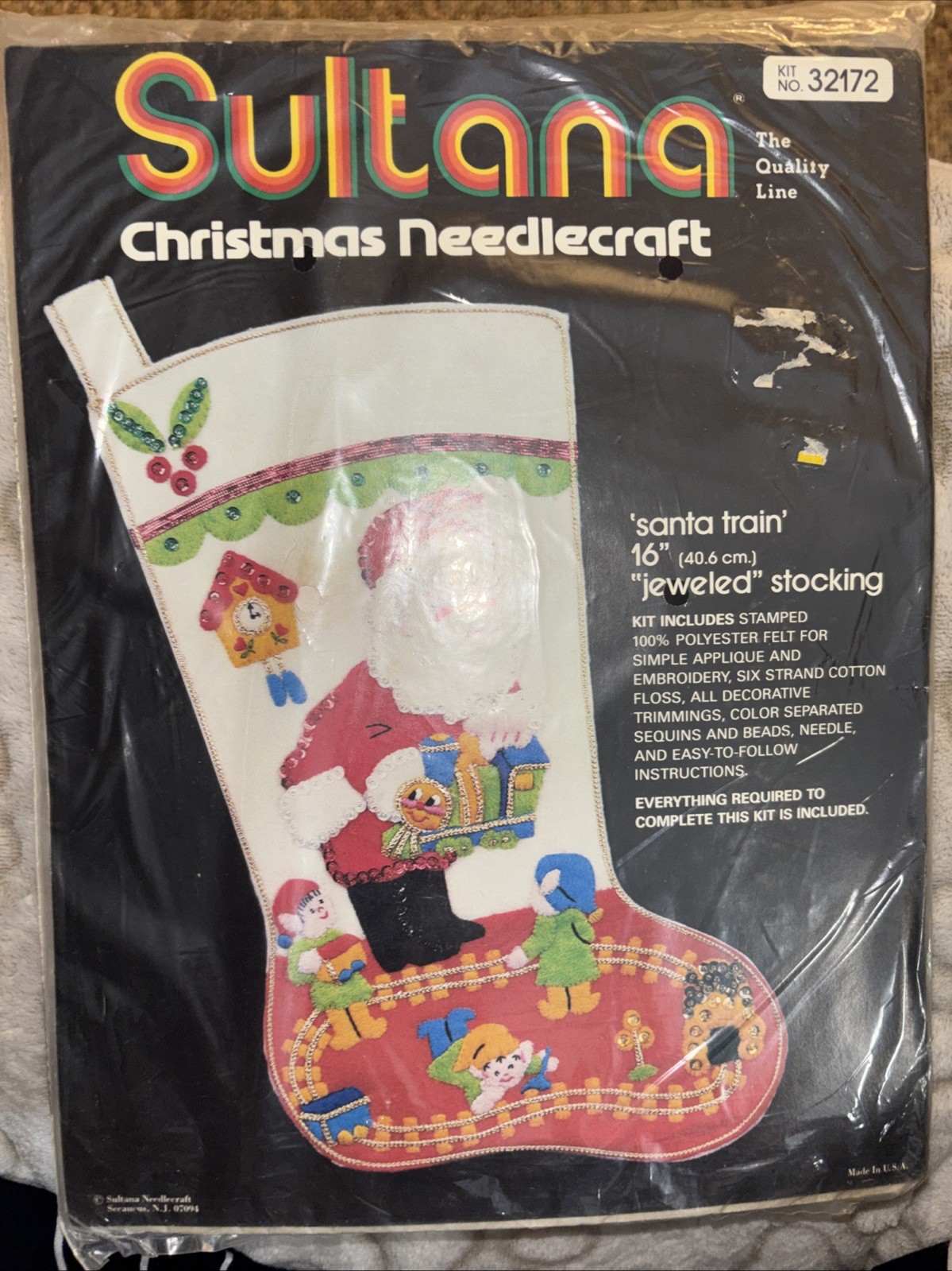 Santa Train Jeweled Stocking by Sultana - NEW - Christmas Ne