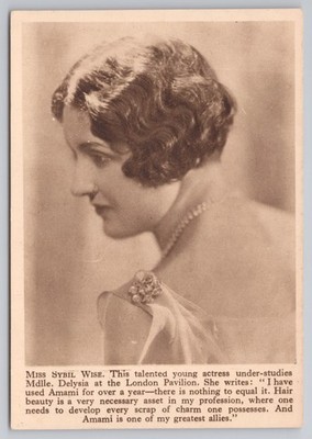 Schauspielerin Sybil Wise Amami Shampoo Werbung RPPC Postkarte London um 1920