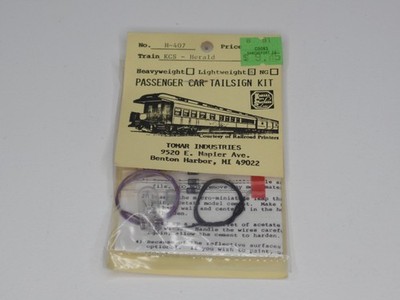 Tomar Industries HO H-407 KCS Herald Lightweight Passenger Car Tailsign Kit