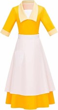 Princess Yellow Maid Dress Waitress Costume for Women