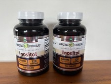 AMAZING FORMULAS INOSITOL Dietary Supplements 2 Bottles 120 Tablets Each 1000 mg