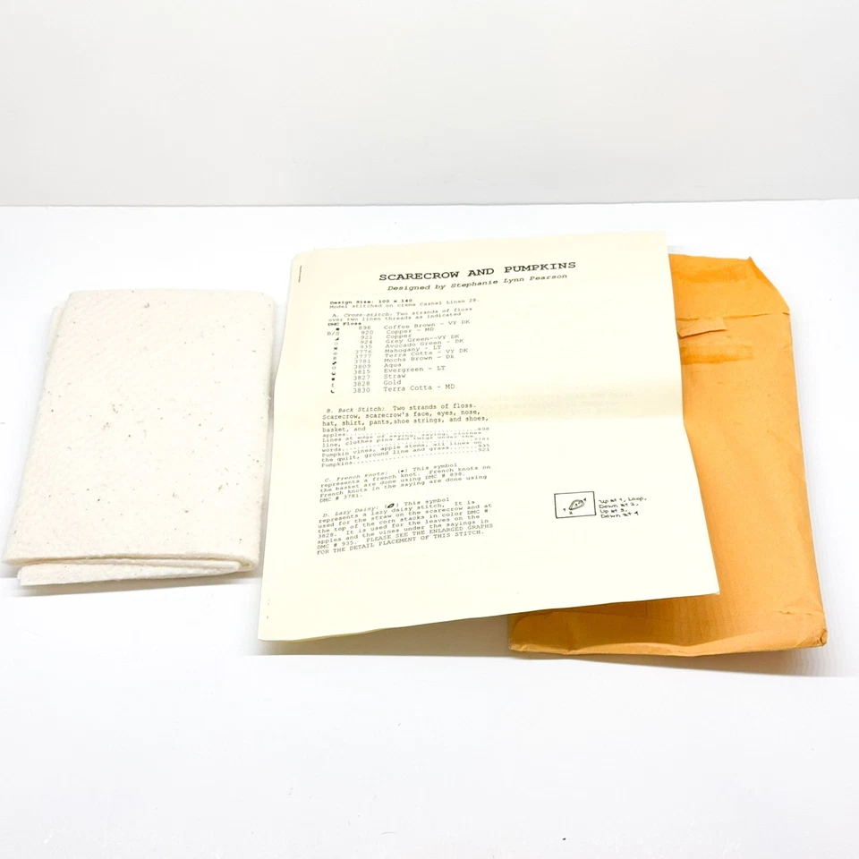 Simply Stephie Cross Stitch Kit Scarecrow Pumpkins Fall Wall Hanging Pattern New - Image 2 of 4