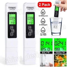2pcs TDS Meter Digital Tester Water Quality Testing Kits Drinking Water Test Pen