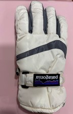 Patagonia White Gray Beige Insulated Lined Adjustable Winter Sports Gloves