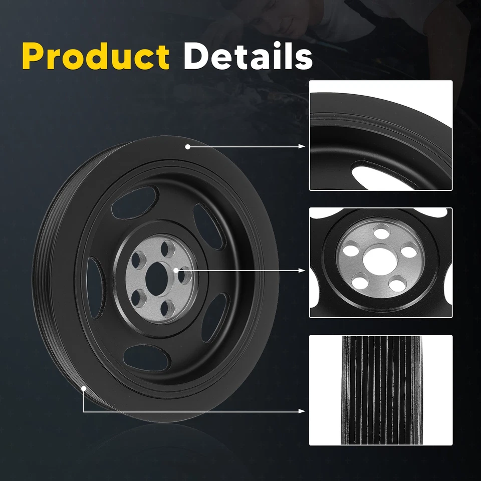 Harmonic Balancer for 2005-2014 Volkswagen Jetta Golf Passat Beetle Rabbit 2.5L Foto 3 de 4
