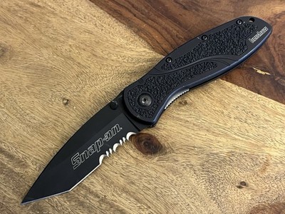 SNAP-ON Kershaw 1670BLKSTSO Blur Combo Assisted Folding Knife Black VERY NICE