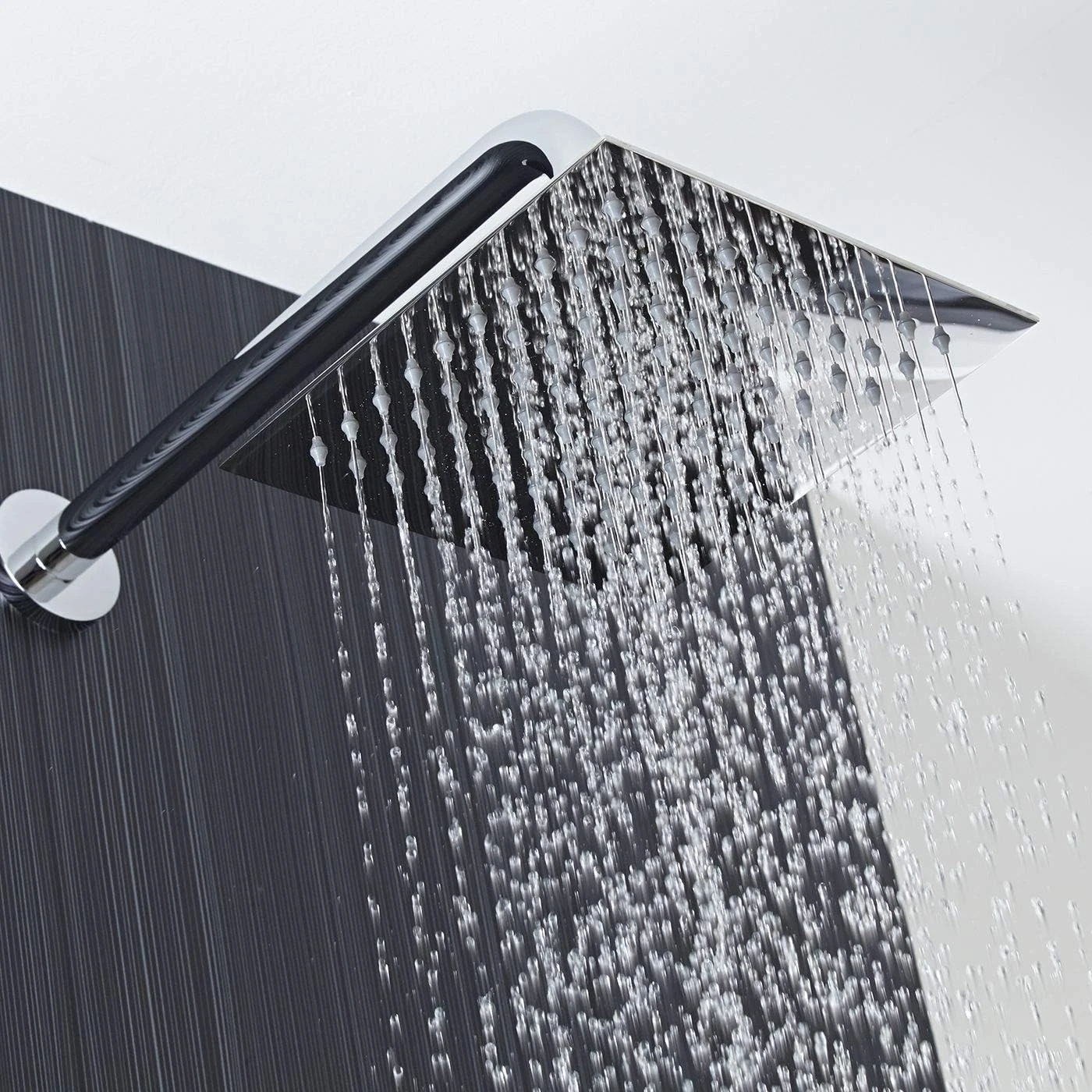 Oversize Rain Shower Head - High Flow Square Rainfall Showerhead - Waterfall Ful