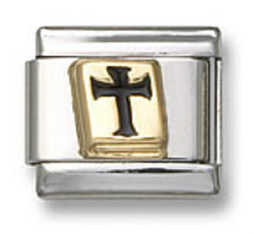 Bible Italian Charm Link Enamel Religious Cross Stainless Steel 9 mm Bracelet - Picture 1 of 1
