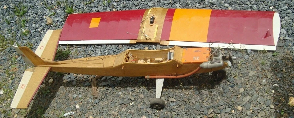trainer forty great plains box & wooden airplane vintage 46 1/2" L 58" W - Image 2 of 4