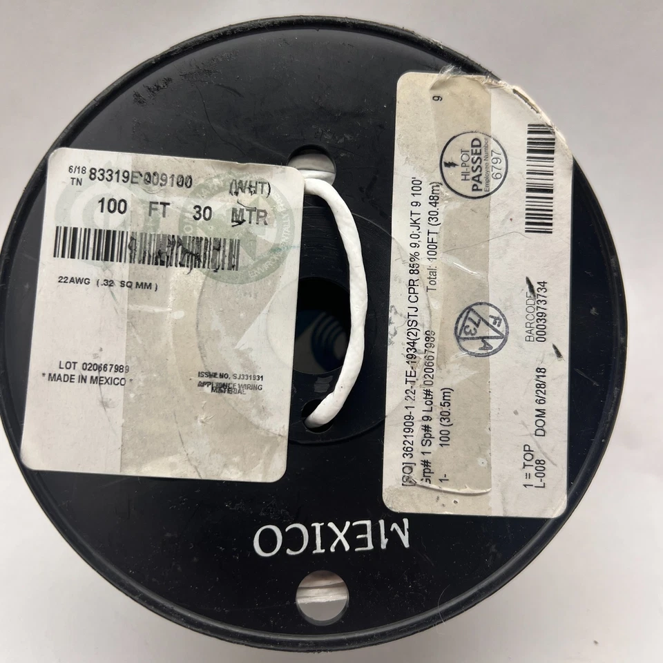 Belden 83319E 0091000 Shielded Multiconductor Cable TFE 2 Conductor, 22Awg 100Ft - Image 2 of 2