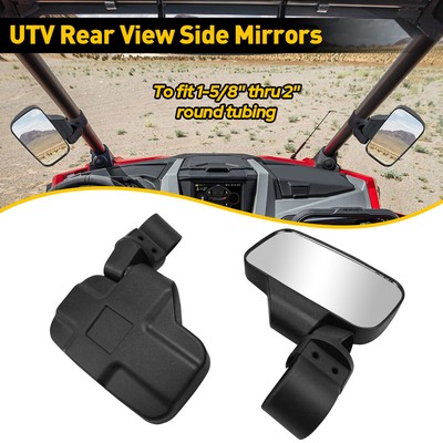 View Mirror Set UTV Side Mirrors 1.75'' - 2'' Clamp Roll Cage For Polaris RZR EAW