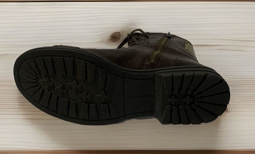 Botas de combate BCBGeneration para mujer de cuero marrón eloise con cordones cremallera talla 7M - Imagen 5 de 5