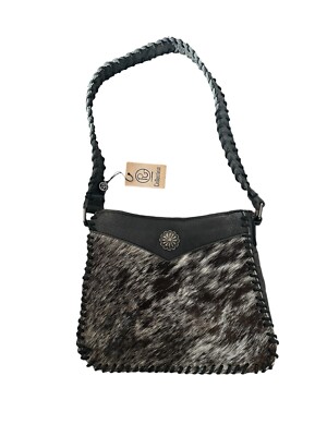 Beautiful Cowhide Print Western Handbag Purse American  Leather NWT