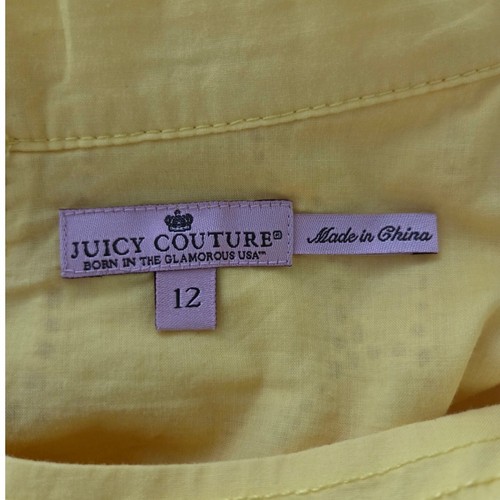 Juicy Couture Eyelet Hearts Dress Girls Yellow Short Sleeve Party Size 12 - Picture 3 of 6
