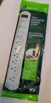 Greenlite Tier 1 Advanced Current Sensing 7 Outlet Power Strip Ideal For PC & TV