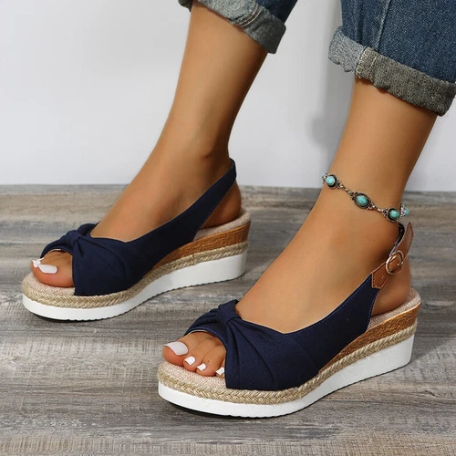 Womens Wedge Sandals Platform Espadrilles Sandal Summer Beach Anti Slip Shoes - Picture 53 of 56