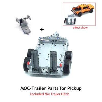 MOC Technical Pickups F-150 Raptor Trailer Can Tilted Model Building Blocks DIY 