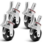 4Pcs Scaffolding Casters 6" Locking Brakes Swivel Rubber Cast 1100lb Each
