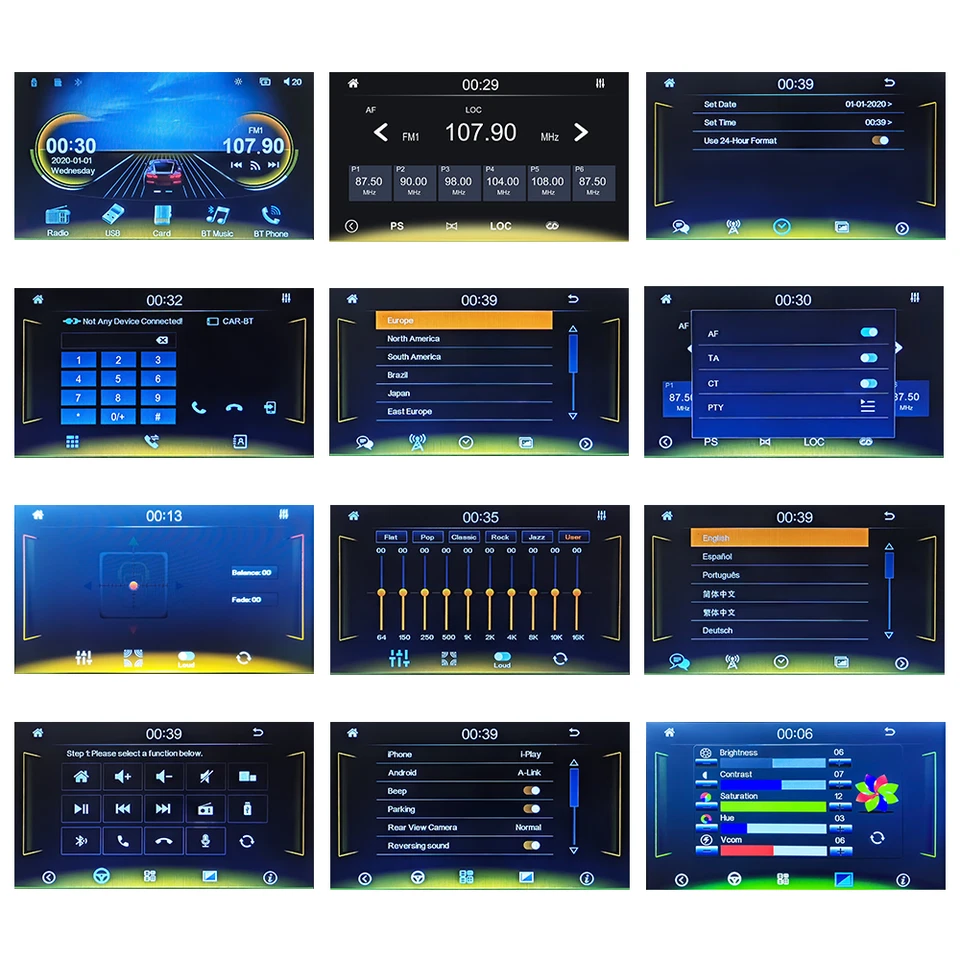 Android 15 7" Autoradio 1Din MP5 GPS Navi Carplay BT WIFI USB FM AUX-in + Kamera - Bild 4 von 4