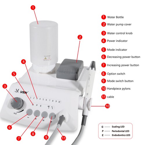Dental Ultraschall Scaler LED Handstück (Flasche) passend für Cavitron EMS Specht USV - Bild 18 von 26