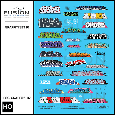 #ad #ad HO Scale Graffiti Decal Set 16 $14.95