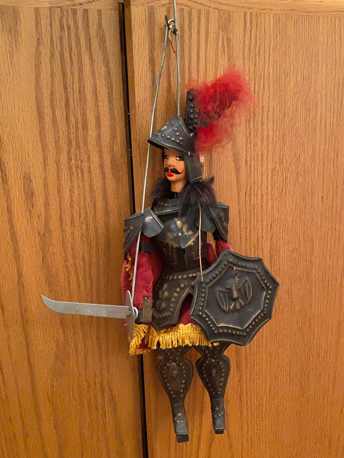 Vintage Antique Knight Italian Sicilian Puppet Metal Armor