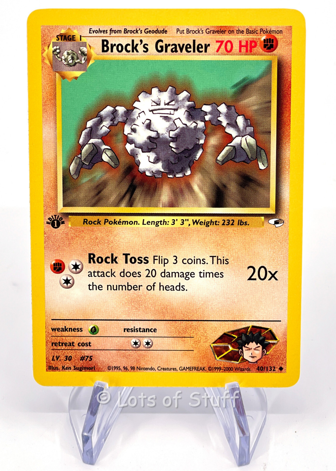 Pokémon Brock's Graveler Gym Heroes 1st Edition Uncommon 2000 WOTC 40/132