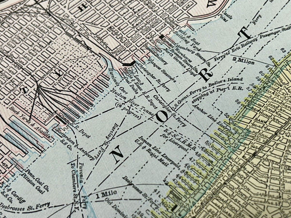 Antique 1901 New York City Map 14” X 22” | eBay