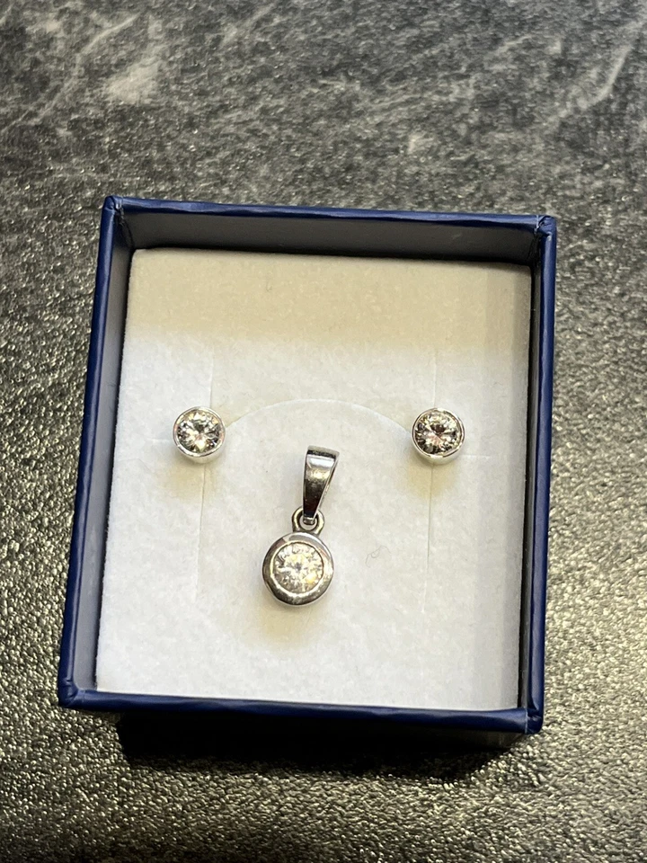 Schmuckset, Swarovski, Ohrstecker und Anhänger, mit Zertifikat - wie NEU!