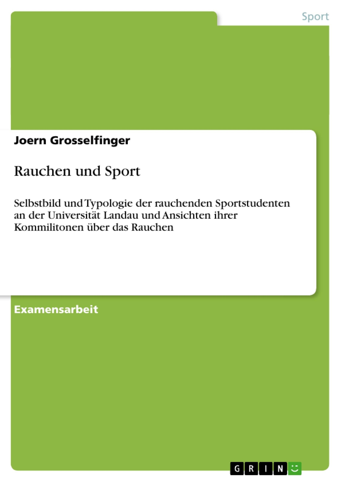 Thumbnail - Rauchen Und Sport | Buch | 9783656068754