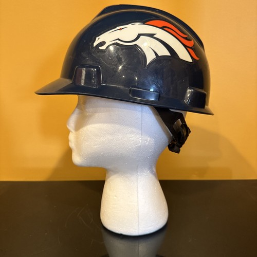 Denver Broncos Safety Helmet Hard Hat MSA V-Gard Blue MEDIUM - Picture 3 of 9