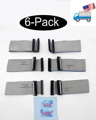 6-Pack: NEW Flat Floppy Drive Ribbon Data Cable 34 Pin PC FD Disc PC FDD Disk