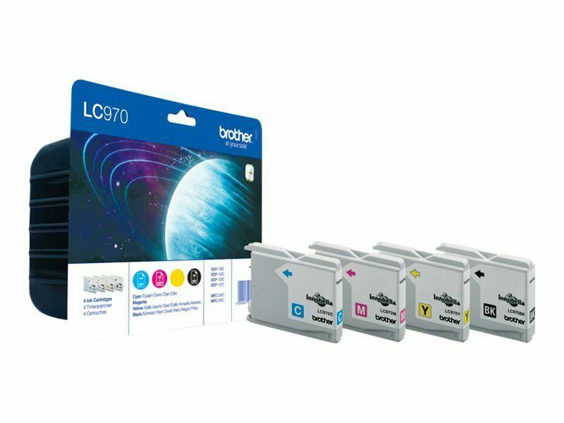 Cartouche LC-970 Brother pack noir et couleur pour réparer les textes flous