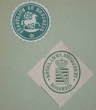 55647 Vignette Seal Mark Of The City Council Of Rosswein Saxony Around 1910