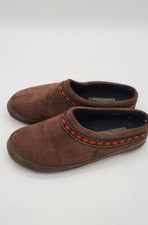 Daniel Green Clogs Brown Suede Embroidered Floral Ribbon Mules 78340 6M Boho