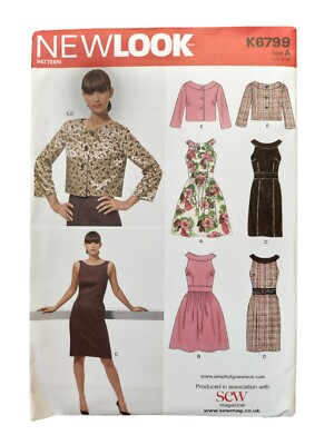 Simplicity New Look Schnittmuster K6799 Kleid & Jacke Größe 8-18 ungeschnitten