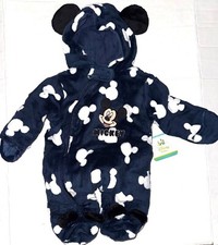 DISNEY BABY fleece pram suit navy white MICKEY MOUSE motif size NEWBORN
