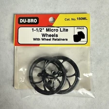 Du-Bro #150ML  1-1/2” Micro Lite Wheels With Wheel Retainers NEW
