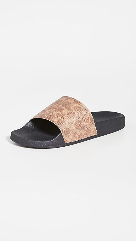 Coach Signature Logo Slides Sandals Black UK6.5 US 7 EU40 eBay