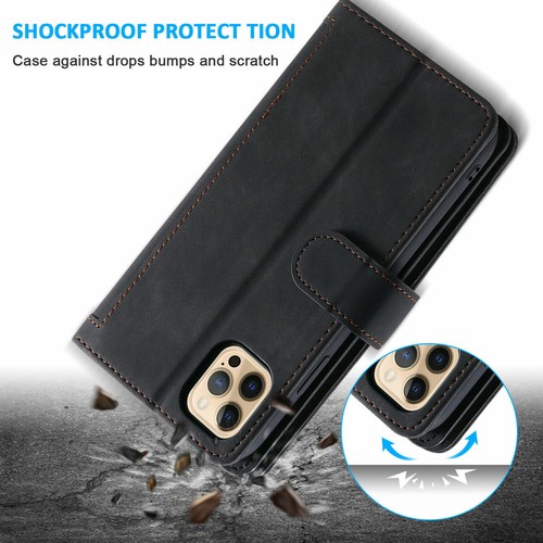 Leather Zipper Wallet Flip Phone Case For iPhone 13 12 11 Pro Max XR 6 7 8 SE - Picture 33 of 40