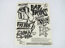 Bad Brains Original Show Flyer 1986 Cuban Club Tampa Hardcore Punk Rock