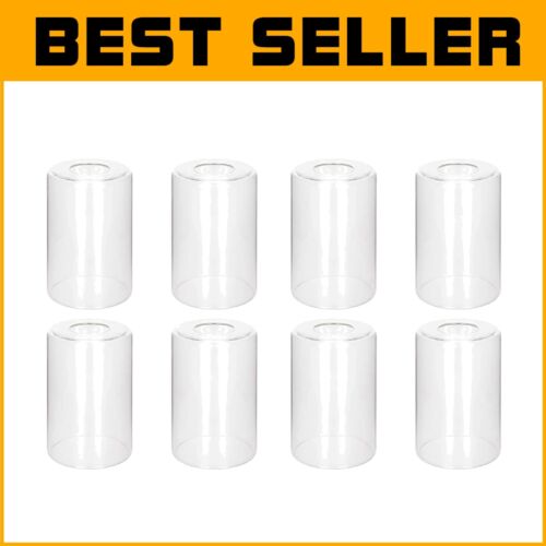 Vintage-Inspired 8 Pack Clear Glass Shade Covers, 5.5in for Chandelier & Sconces