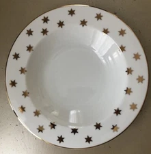 American Atelier 9” Rimmed Soup Salad Bowls “ Party Time” 1992 Set Of 6 Stars