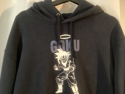 Dragon Ball z x Uni Qlo Goku Collab Dark Blue Hoodie Pullover size
