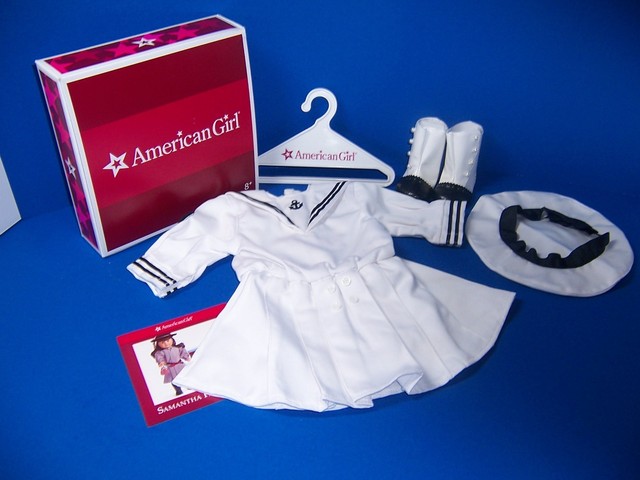 American Girl Samantha Middy Outfit, Dress-Boots and Tam Retired BNIB (No Doll)