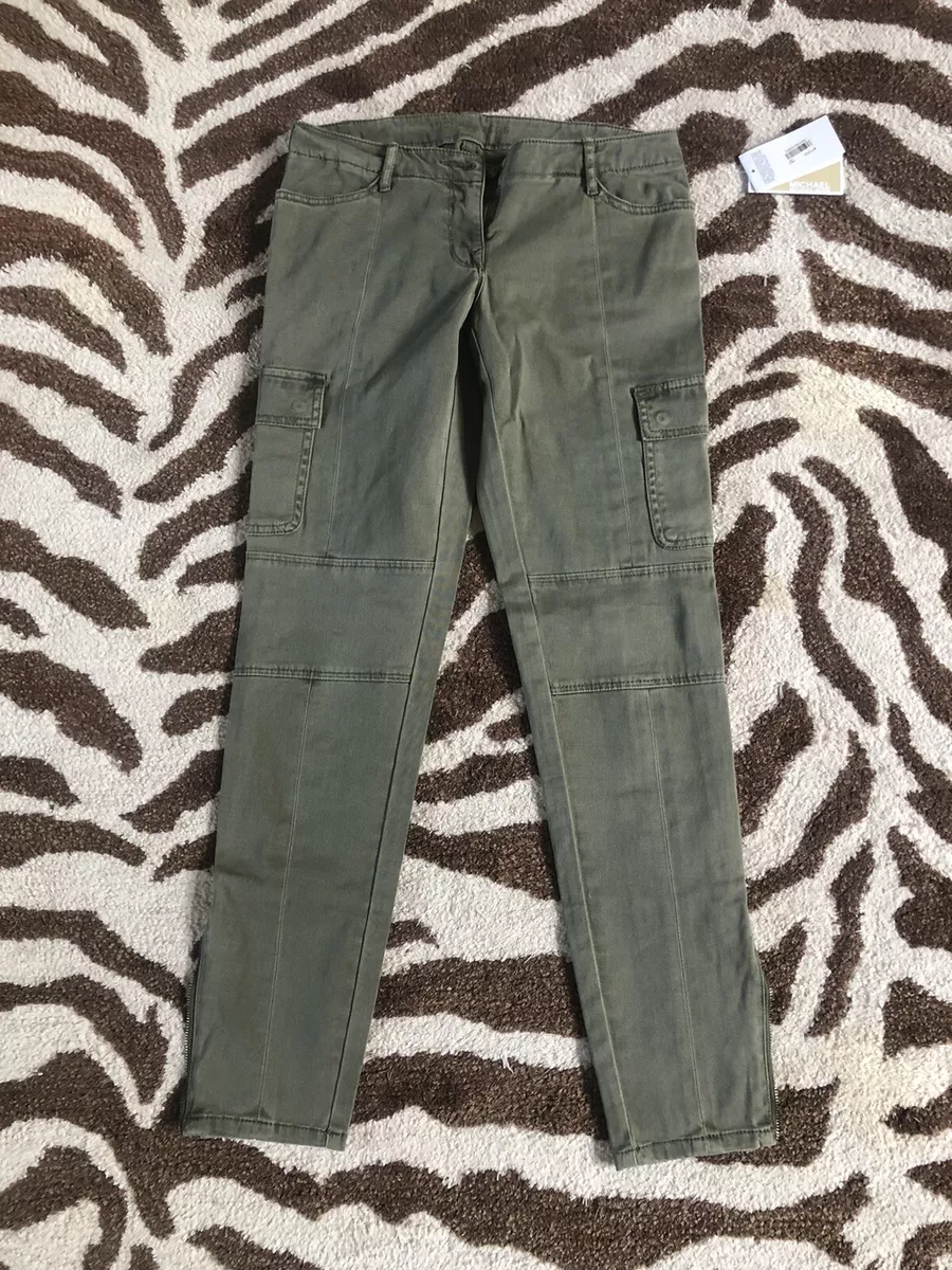 NWT Michael Kors slim cargo pants safari green color size 2